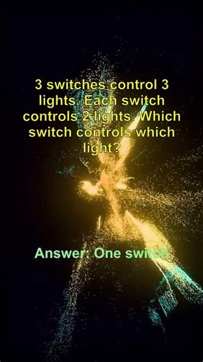 3 switches control 3 lights. Each switch controls ... 🤯 #shorts #science #quiz #paradox #trivia
