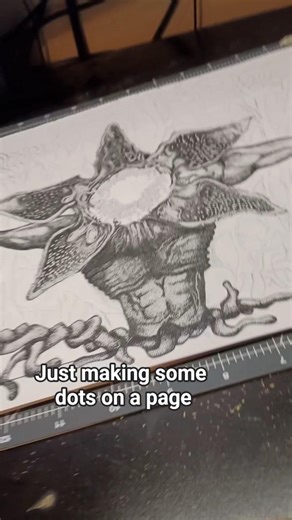 Just a few dots on a page. #strangerthings #demogorgon #stipplingdrawing