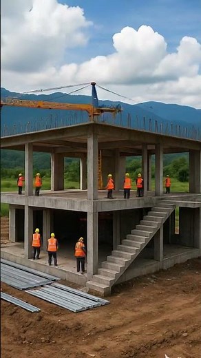 Wow! Modern Concrete Home with a View Build 😍 | Elegant Dream Villa #shortsfeed