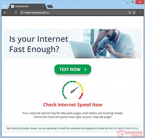 Retire MyNetSpeed.co redireccionamiento
