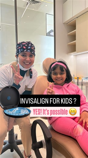 Dr. Rachita Guru on Instagram: "Think your child is too young for Invisalign? Think again! 💙👧 With Invisalign First, even 6 year olds can start their smile journey: comfortably and confidently. It’s gentle, effective, and designed especially for growing smiles 🦷✨ Our dearest patient Prisha has been absolutely amazing on her Invisalign First journey. An absolute delight to treat! 💫😍 #InvisalignFirst #KidsSmiles #EarlyOrthodontics #AKGlobalDent #ConfidentSmiles #InvisalignKids #InvisalignTeen