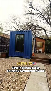 Would you live in this single-level shipping container home? What would you change or add? Welcome to the "Eastside Container" tiny house—an ADU (accessory dwelling unit) tiny house retreat built in the backyard of a single-family home in East Austin! Inside, there's a living room, a kitchen with apartment-size appliances, a full bathroom built in the bump-out from the container, a bedroom, a stackable washer & dryer, & a private backyard! Comment EASTSIDE & I'll message you the full video tour!