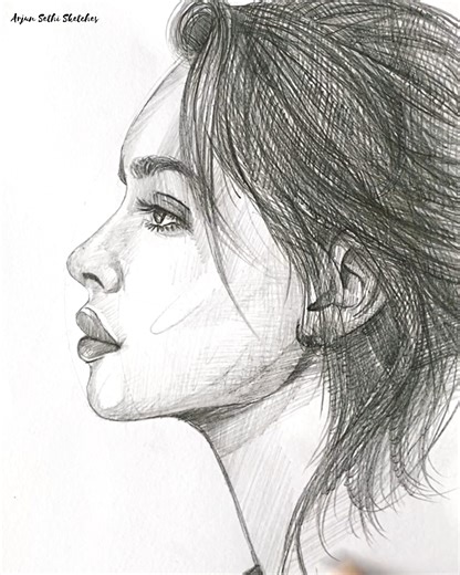 Easy side face drawing technique 😍 | Arjun sethi sketches