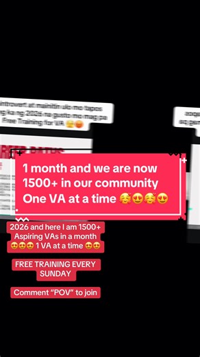 Thank you everyone, one VA at a time 🥰🥰🥰 comment POV to join. #aspiringVA #POV #VirtualAssistant #FreeVATraining #workfromhome