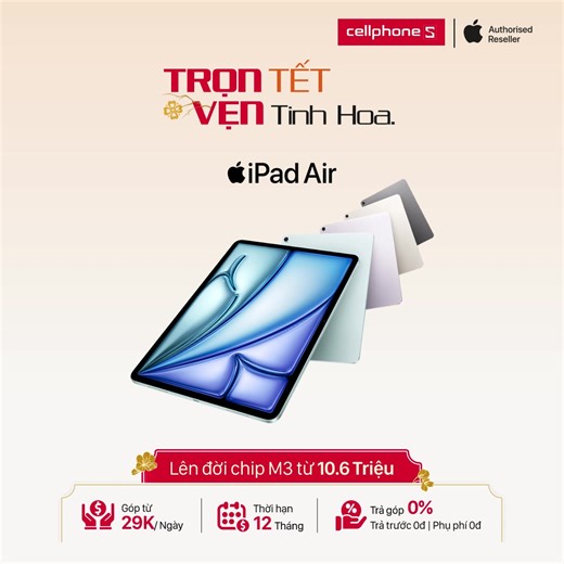 💞 Sắm iPad Air M3 ✨ Giá Tốt Hơn Trong Tuần Này 🔥 Săn ngay: https://cellphones.com.vn/tablet/ipad-air/ipad-air-m3.html ⭐️ Trả góp 0% - Trả trước 0đ - Không thêm phụ phí 💥 Kì hạn linh hoạt đến 12 tháng 🔁 Trợ giá lên đời đến 2 Triệu 🎁 Ưu Đãi S-Student 5% đến 500K 🎁 Giảm thêm 200k cho Khách hàng mới 💳 Ưu đãi thanh toán đến 400K -------- 🏆 Hơn 160 cửa hàng trên toàn quốc | Đại Lý Ủy Quyền Apple Cấp 1 tại Việt Nam 📞 Gọi ngay 18002097 hoặc cmt ngay để được tư vấn tận tình! #CellphoneS #iPadAir