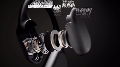 True Bone Conduction Headphones, Open Ear Earbuds with Ear Hooks, Up to 60 Hours Playtime with Charging Case, Bluetooth 5.3, IP68 Waterproof, for Running, Yoga, Gym, Sports