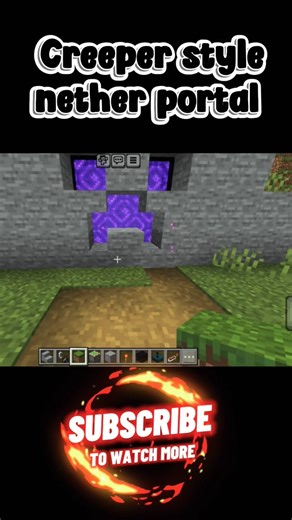 automatic creeper style portal in Minecraft #minecraftbuilds #minecraft #minecraftrealistic #gaming