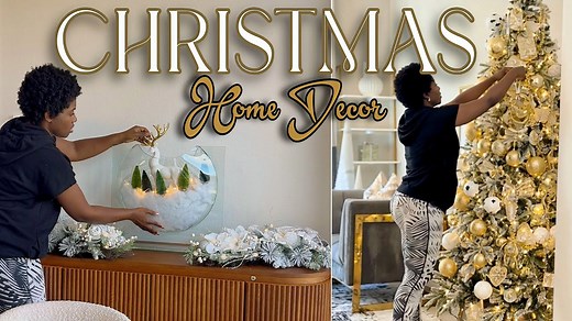 Gold Christmas tree makeover Christmas decorate with me 2025 edition