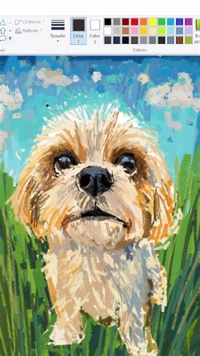 Dibujando a mi perro en paint 🎨🐕 #paint #arte #digitalart #drawing #dibujos #manualidades #art