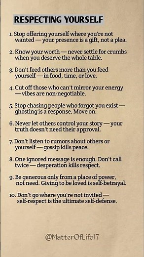 10 Rules for Self-Respect 💯🔥