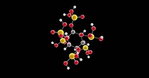 Phytic acid molecule, rotating 3D model of e391, looped video on a black background