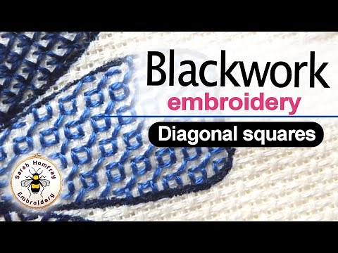 Blackwork Embroidery diaper patterns - diagonal squares
