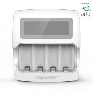 Premium Smart Fast Charger with LCD for Arlo Certified Tenergy 3.7V RCR123A Li-ion Rechargeable Batteries ONLY