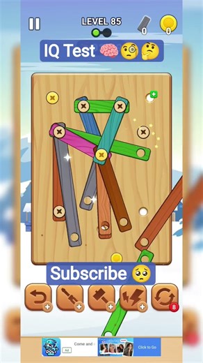 guys, Level 85 completed ✅ 🥳🎉💥🔥😎..#games #iqtes #explore #explorepage #braintestsolution #subscribe