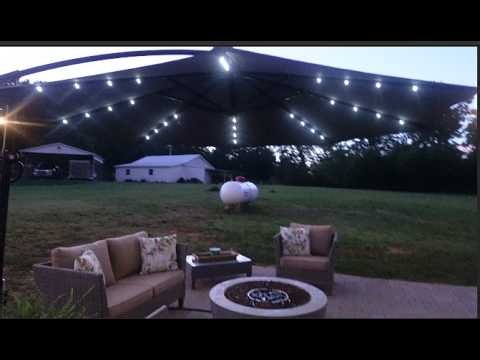 Outdoor Cantilever Patio Umbrella With Solar Lights