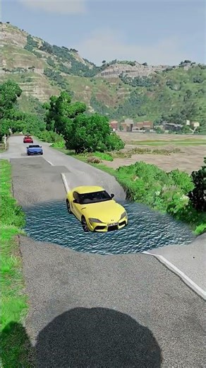 Splash & Dash Supercars Jump the Pit! 🏁💦 #beamngdrive #cars #beamingshorts