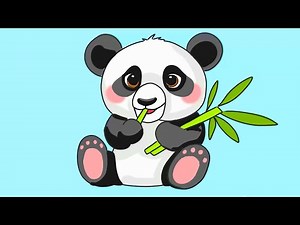 HOW TO DRAW A PANDA EATING BAMBOO