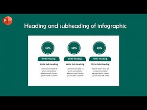 How do I design the heading and subheading of an infographic in PowerPoint?