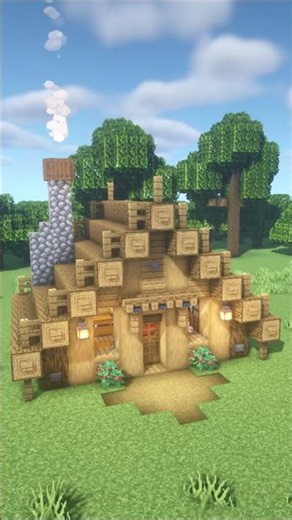 Minecraft Small Oak Starter House #shorts