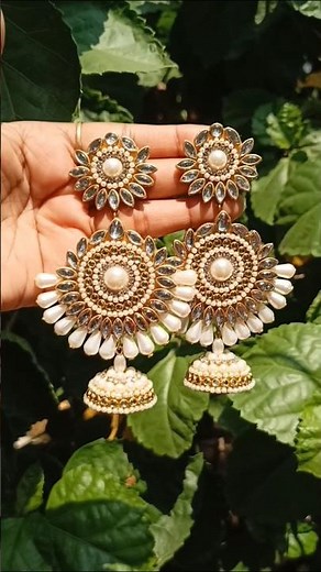 handmade beautiful big jhumka✨💙 making tutorial #creative #diy #shorts #diycrafts #viralvideo