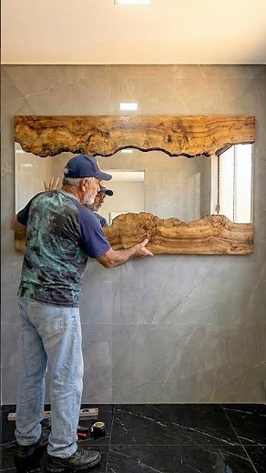 Beautiful frame made of rustic wood — perfect for your bathroom mirror