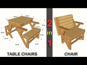 HOW TO MAKE A FOLDING TABLE CHAIR - DETAILED - STEP BY STEP