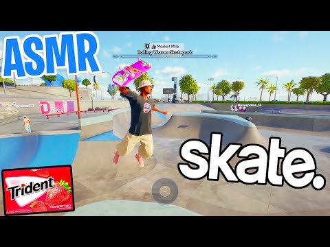 ASMR Gaming 😴 skate. Relaxing Gum Chewing 🎮🎧 Controller Sounds + Whispering 💤