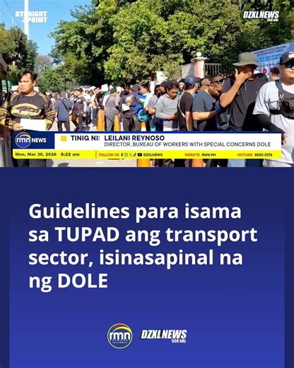Guidelines para isama sa TUPAD ang transport sector, isinasapinal na ng DOLE
