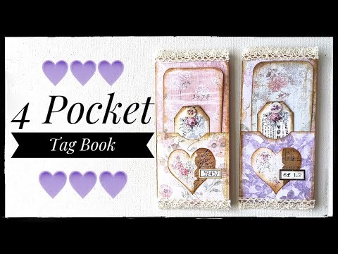 6x6 Paper Pad Ephemera Ideas - 4 Pocket Tag Book