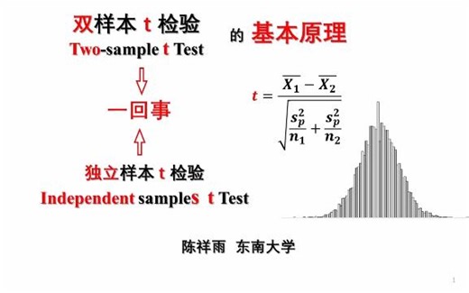 通俗统计学原理入门16 双样本t检验的基本原理 独立样本t检验 一回事 Two sample t test Independent samples t test
