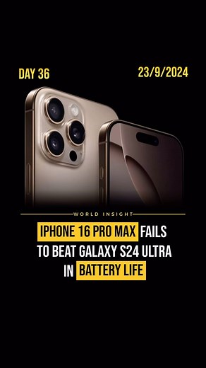 America Talks Global | Apple’s new iPhone 16 Pro Max failed to fade the battery life dominance of Galaxy S24 Ultra. Despite getting a larger battery, the newest... | Instagram