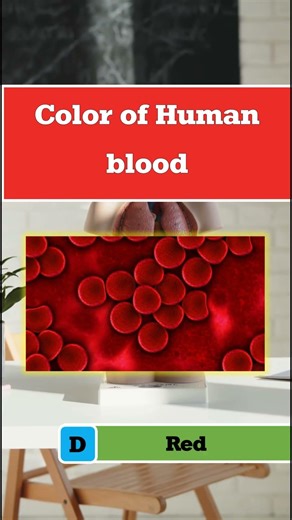 Human blood color - #geographyquiz #triviaquestions #generalknowledge
