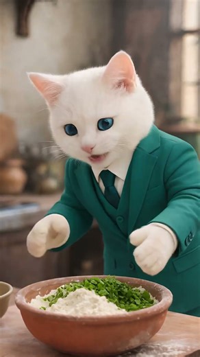 Cute Snow-White Kitten’s Farm-to-Kitchen Noodle Story 🥕 | Fresh Veggies Fun #Cartoon #Shorts