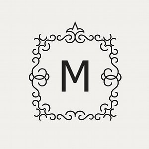 Elegant monogram design template with letter M for Royalty, business...