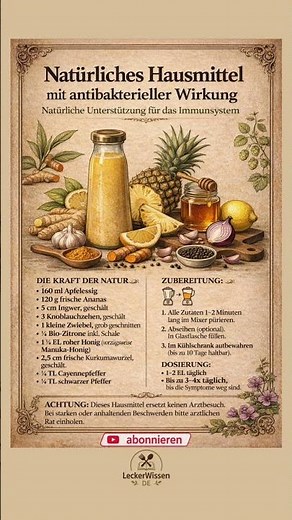 Natürliches Hausmittel zur Stärkung des Immunsystems – Einfach & effektiv 🌿