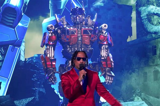 Watch larger-than-life Optimus Prime stomp 'Masked Singer' stage on Transformers Night