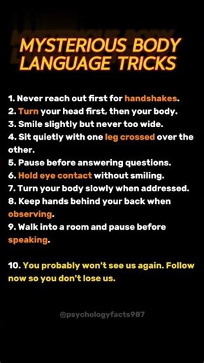 10 Body Language Moves That Make You Mysterious 😳🧠 #Psychology #BodyLanguage