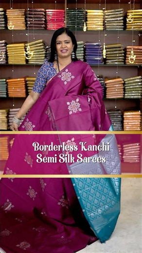 Kanchi Semi Silk Borderless Embose Sarees | Booking: 7305626399 | www.dsrsarees.com