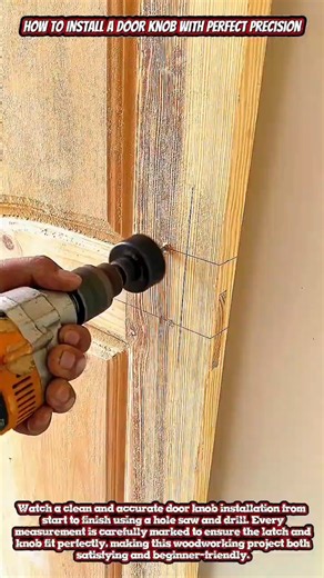 Perfect Door Knob Installation with a Hole Saw #woodworking #diywoodworking