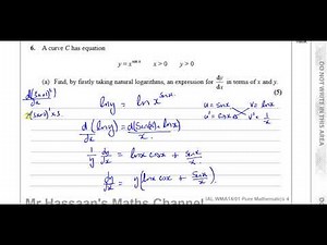 WMA14 01 IAL (Edexcel) P4 June Oct 2020 Q6 Implicit Differentiation