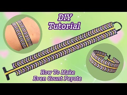 How to make beautiful bracelet/Simple and elegant jewelry/Even count peyote stitch/DIY Tutorial