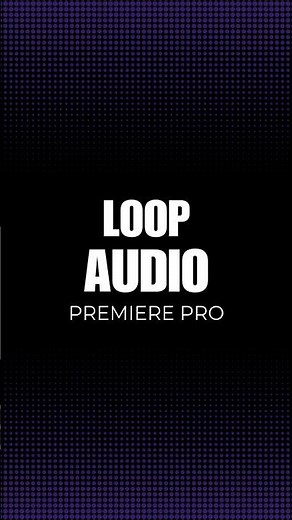 How to Loop Audio in Premiere Pro in Seconds! #premierepro #loop #audioedit #tipsandtricks #shorts