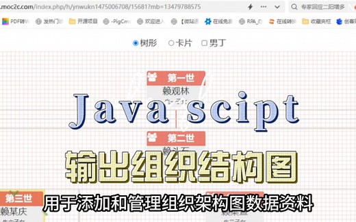 如何用前端javascript代码和在线表单，输出动态的组织架构图。