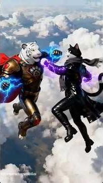 Supercat vs evil cat fight #catvideos #shorts