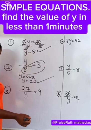 Simple equations Very simple | PraiseRuth mathsclass