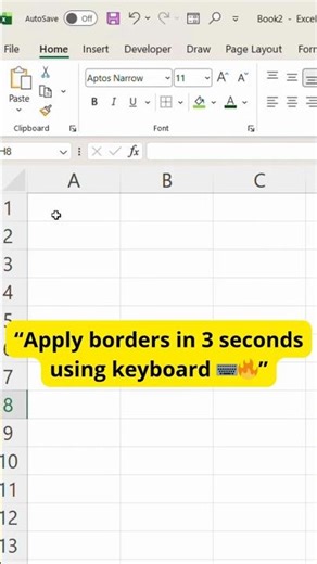 Stop Using Mouse for Borders! 😳 | Excel Border Shortcut Trick ⚡#ExcelShortcut #ExcelTips #ExcelHack