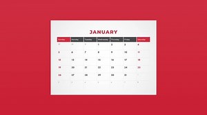 Calendar Flipping Pages. 4K Animation. Week starts Sunday