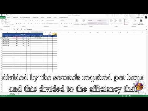 CÁLCULO DE CAPACIDAD DE PRODUCCIÓN EN UNA LÍNEA DE PROCESOS EN EXCEL