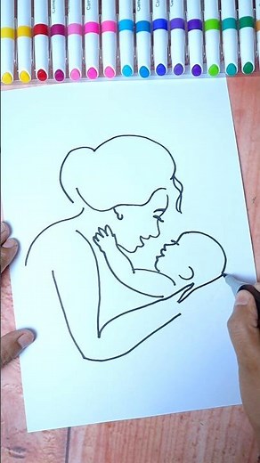 Amazing Mother’s Day Art Idea 🌸 Easy Drawing #shorts