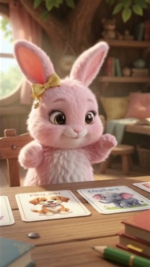 Piku’s Study Day 🐰📚 | Learning A to E, English Spelling & 1 Times Table 💗